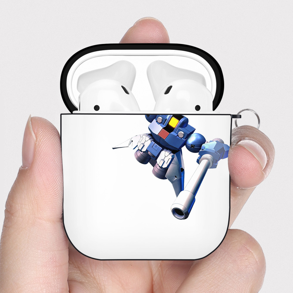 （画像用） 機動戦士ガンダム Mobile Suit Gundam AirPods 第2世代保護ケース ハードシェル ブラック 耐衝撃・防指紋・カラビナ付き