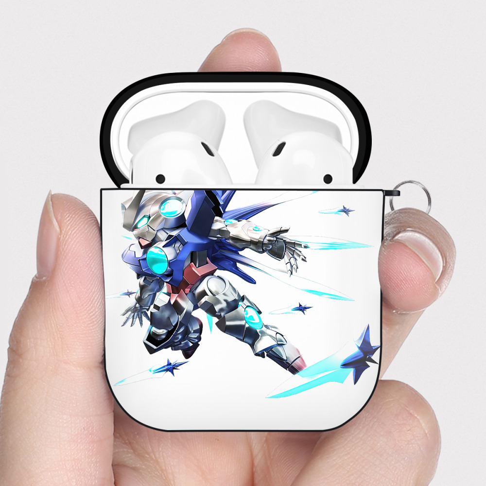 （画像用） 機動戦士ガンダム Mobile Suit Gundam AirPods 第2世代保護ケース ハードシェル ブラック 耐衝撃・防指紋・カラビナ付き