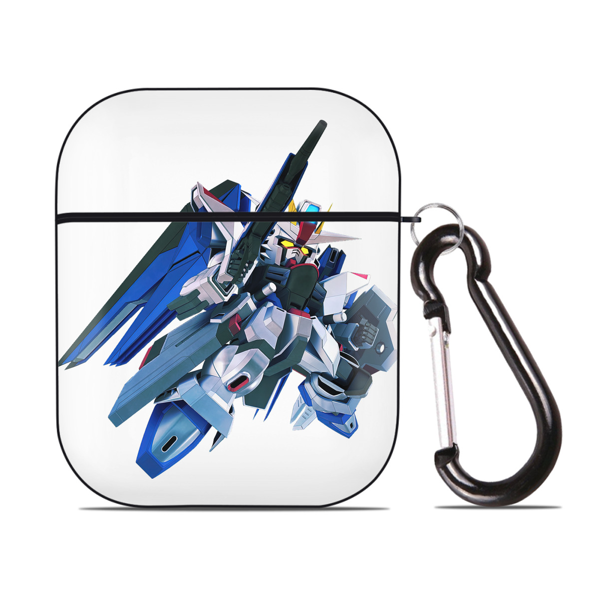 （画像用） 機動戦士ガンダム Mobile Suit Gundam AirPods 第2世代保護ケース ハードシェル ブラック 耐衝撃・防指紋・カラビナ付き