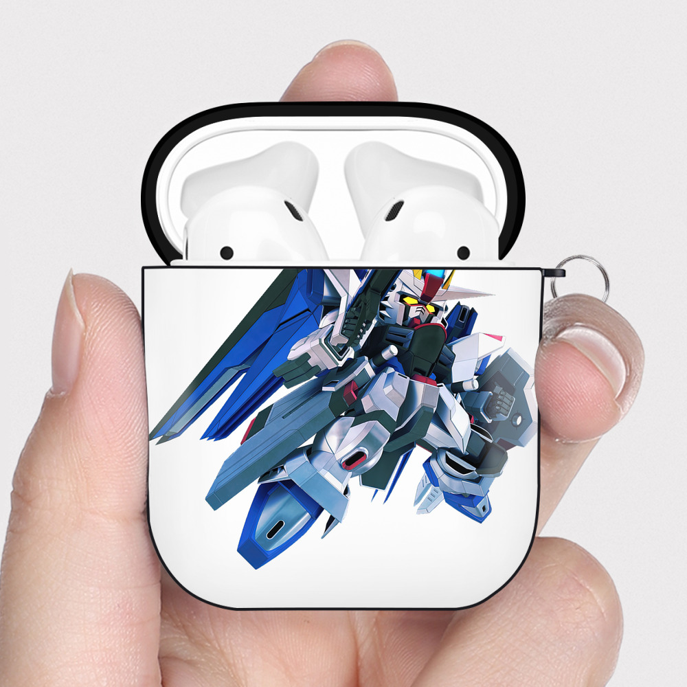 （画像用） 機動戦士ガンダム Mobile Suit Gundam AirPods 第2世代保護ケース ハードシェル ブラック 耐衝撃・防指紋・カラビナ付き