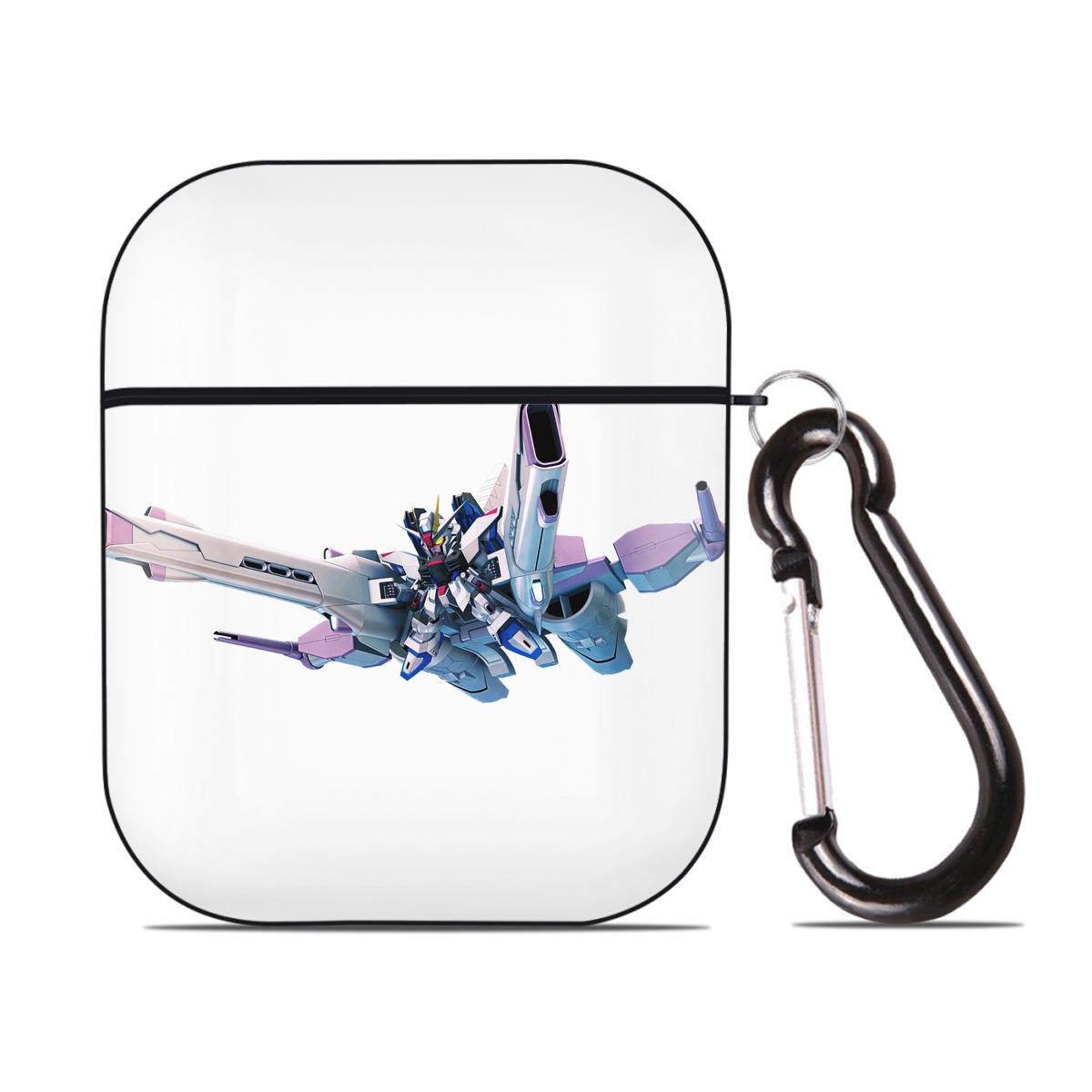 （画像用） 機動戦士ガンダム Mobile Suit Gundam AirPods 第2世代保護ケース ハードシェル ブラック 耐衝撃・防指紋・カラビナ付き