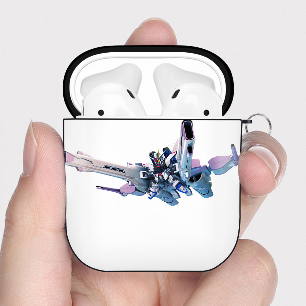 （画像用） 機動戦士ガンダム Mobile Suit Gundam AirPods 第2世代保護ケース ハードシェル ブラック 耐衝撃・防指紋・カラビナ付き