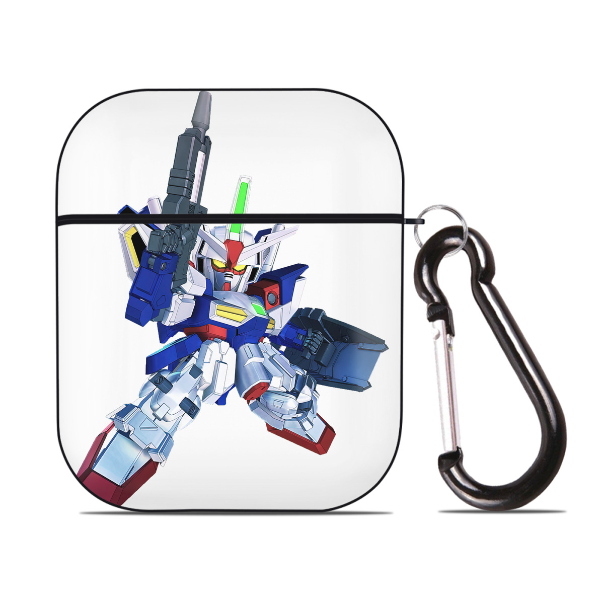 （画像用） 機動戦士ガンダム Mobile Suit Gundam AirPods 第2世代保護ケース ハードシェル ブラック 耐衝撃・防指紋・カラビナ付き