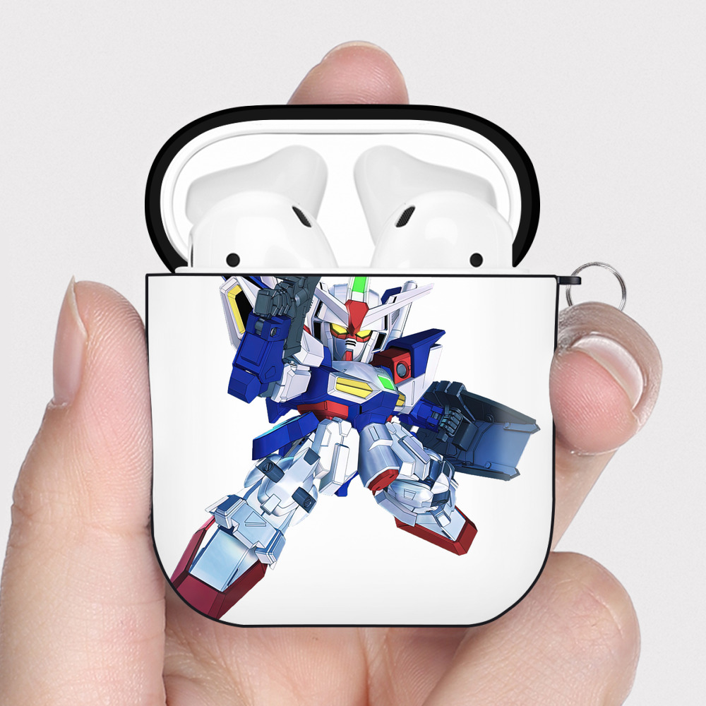 （画像用） 機動戦士ガンダム Mobile Suit Gundam AirPods 第2世代保護ケース ハードシェル ブラック 耐衝撃・防指紋・カラビナ付き