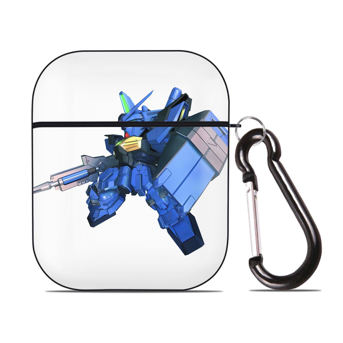 （画像用） 機動戦士ガンダム Mobile Suit Gundam AirPods 第2世代保護ケース ハードシェル ブラック 耐衝撃・防指紋・カラビナ付き