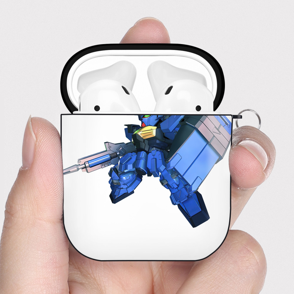 （画像用） 機動戦士ガンダム Mobile Suit Gundam AirPods 第2世代保護ケース ハードシェル ブラック 耐衝撃・防指紋・カラビナ付き