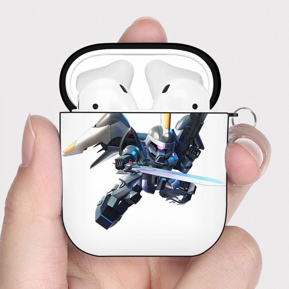 （画像用） 機動戦士ガンダム Mobile Suit Gundam AirPods 第2世代保護ケース ハードシェル ブラック 耐衝撃・防指紋・カラビナ付き