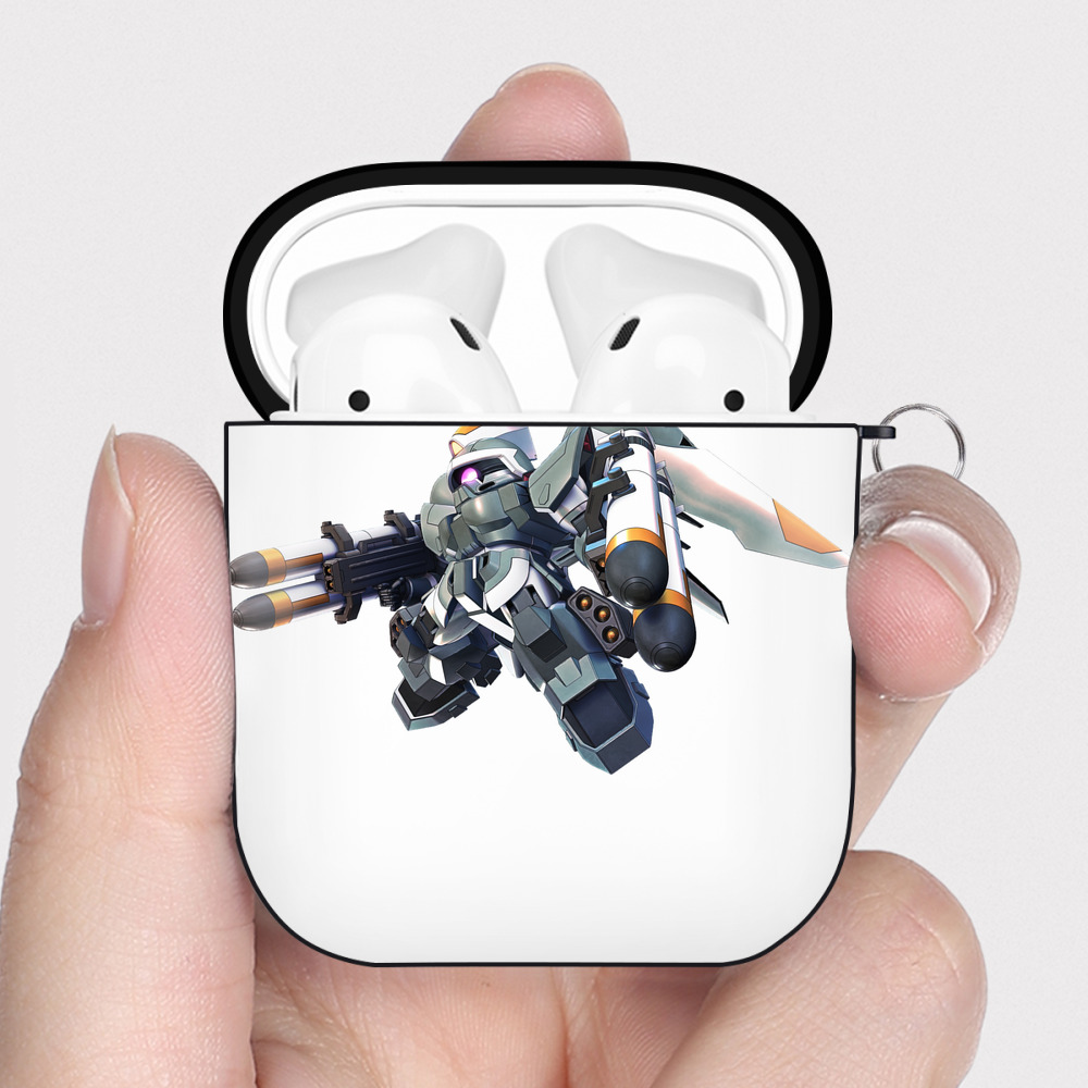 （画像用） 機動戦士ガンダム Mobile Suit Gundam AirPods 第2世代保護ケース ハードシェル ブラック 耐衝撃・防指紋・カラビナ付き