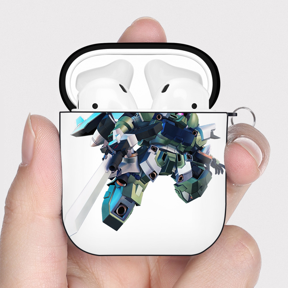 （画像用） 機動戦士ガンダム Mobile Suit Gundam AirPods 第2世代保護ケース ハードシェル ブラック 耐衝撃・防指紋・カラビナ付き