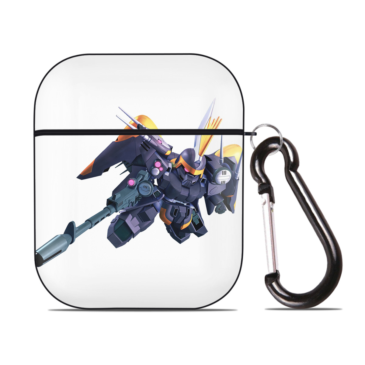 （画像用） 機動戦士ガンダム Mobile Suit Gundam AirPods 第2世代保護ケース ハードシェル ブラック 耐衝撃・防指紋・カラビナ付き