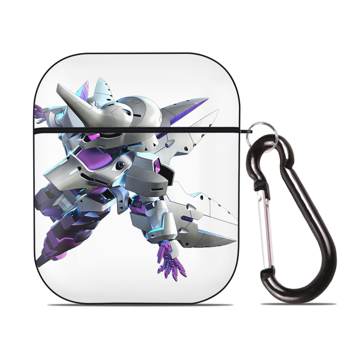 （画像用） 機動戦士ガンダム Mobile Suit Gundam AirPods 第2世代保護ケース ハードシェル ブラック 耐衝撃・防指紋・カラビナ付き