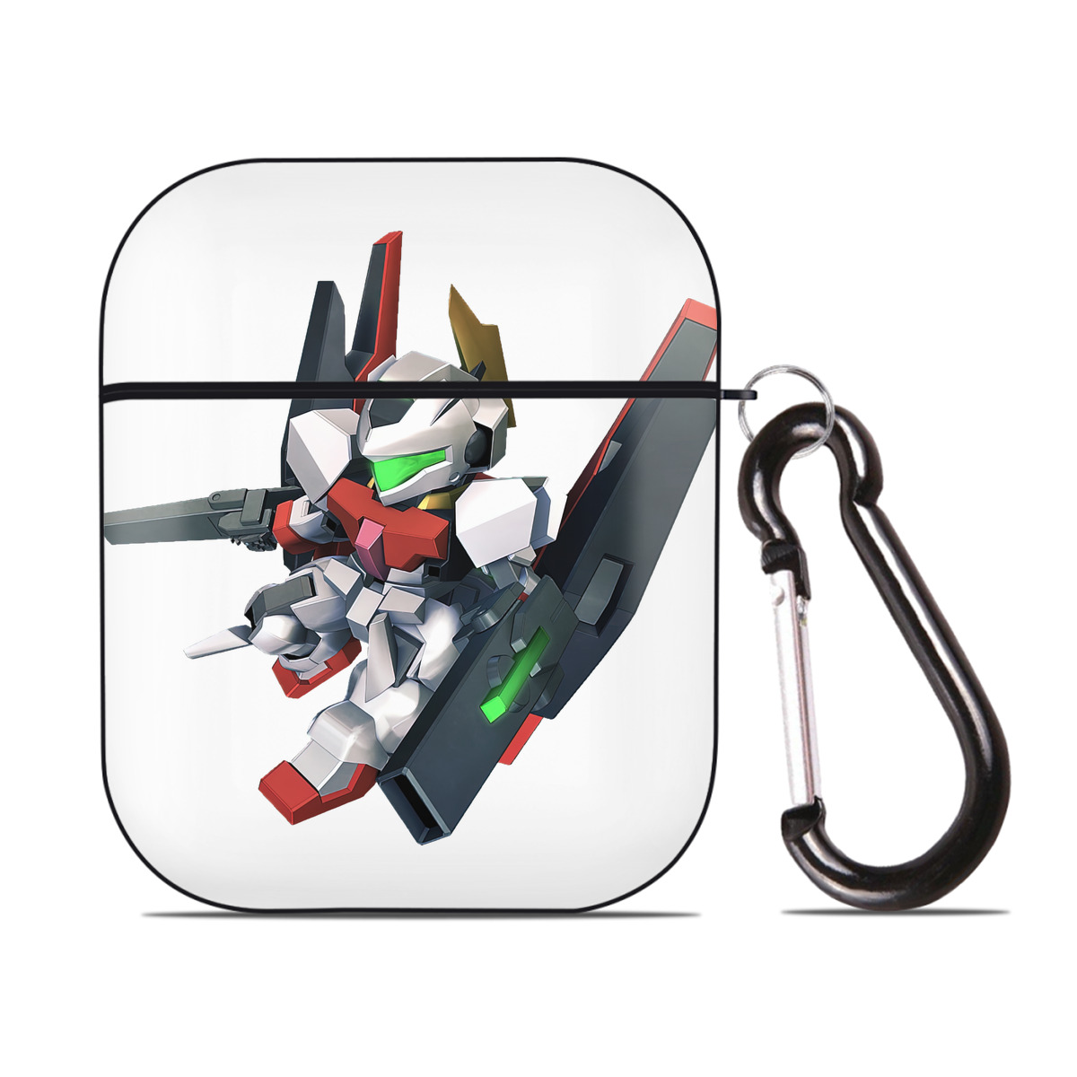 （画像用） 機動戦士ガンダム Mobile Suit Gundam AirPods 第2世代保護ケース ハードシェル ブラック 耐衝撃・防指紋・カラビナ付き