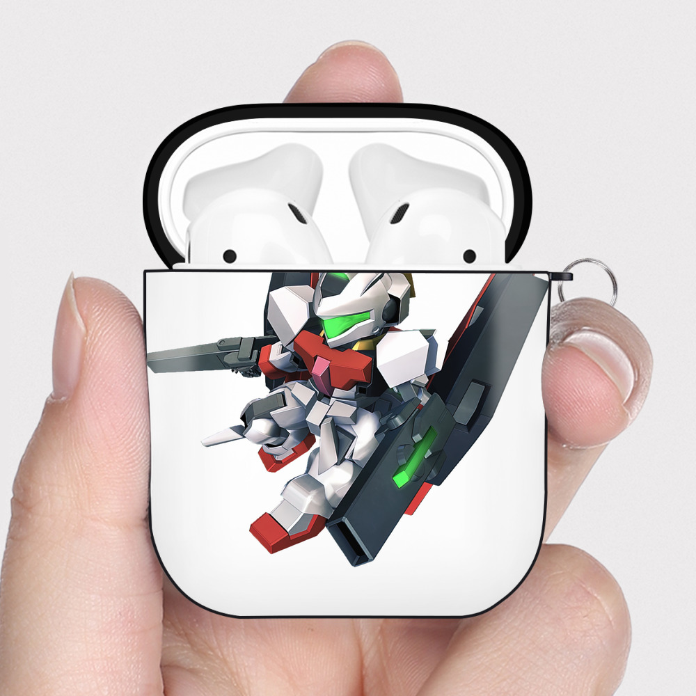 （画像用） 機動戦士ガンダム Mobile Suit Gundam AirPods 第2世代保護ケース ハードシェル ブラック 耐衝撃・防指紋・カラビナ付き