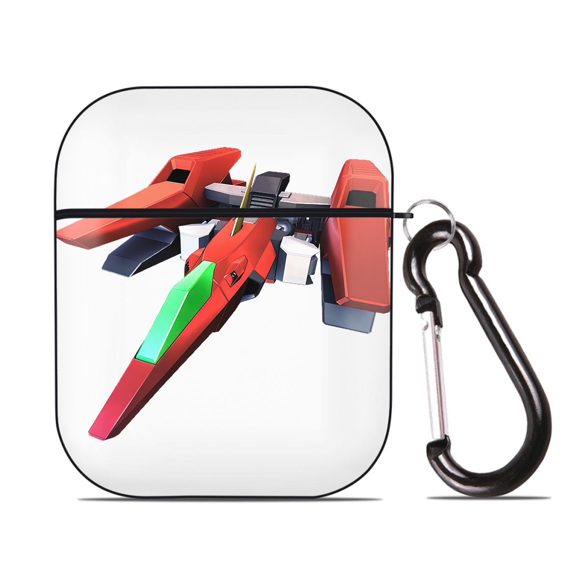（画像用） 機動戦士ガンダム Mobile Suit Gundam AirPods 第2世代保護ケース ハードシェル ブラック 耐衝撃・防指紋・カラビナ付き