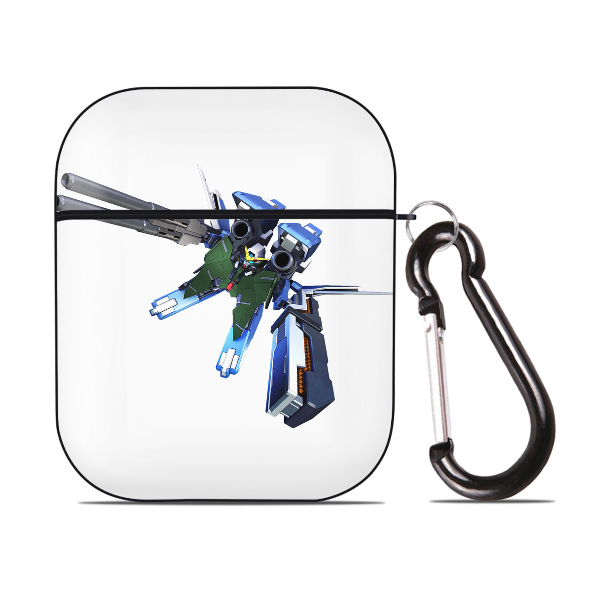 （画像用） 機動戦士ガンダム Mobile Suit Gundam AirPods 第2世代保護ケース ハードシェル ブラック 耐衝撃・防指紋・カラビナ付き