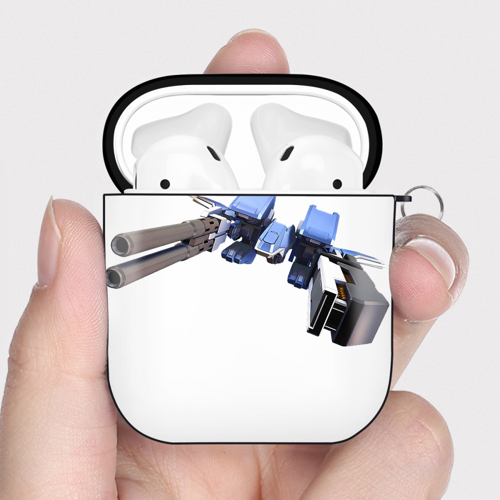 （画像用） 機動戦士ガンダム Mobile Suit Gundam AirPods 第2世代保護ケース ハードシェル ブラック 耐衝撃・防指紋・カラビナ付き