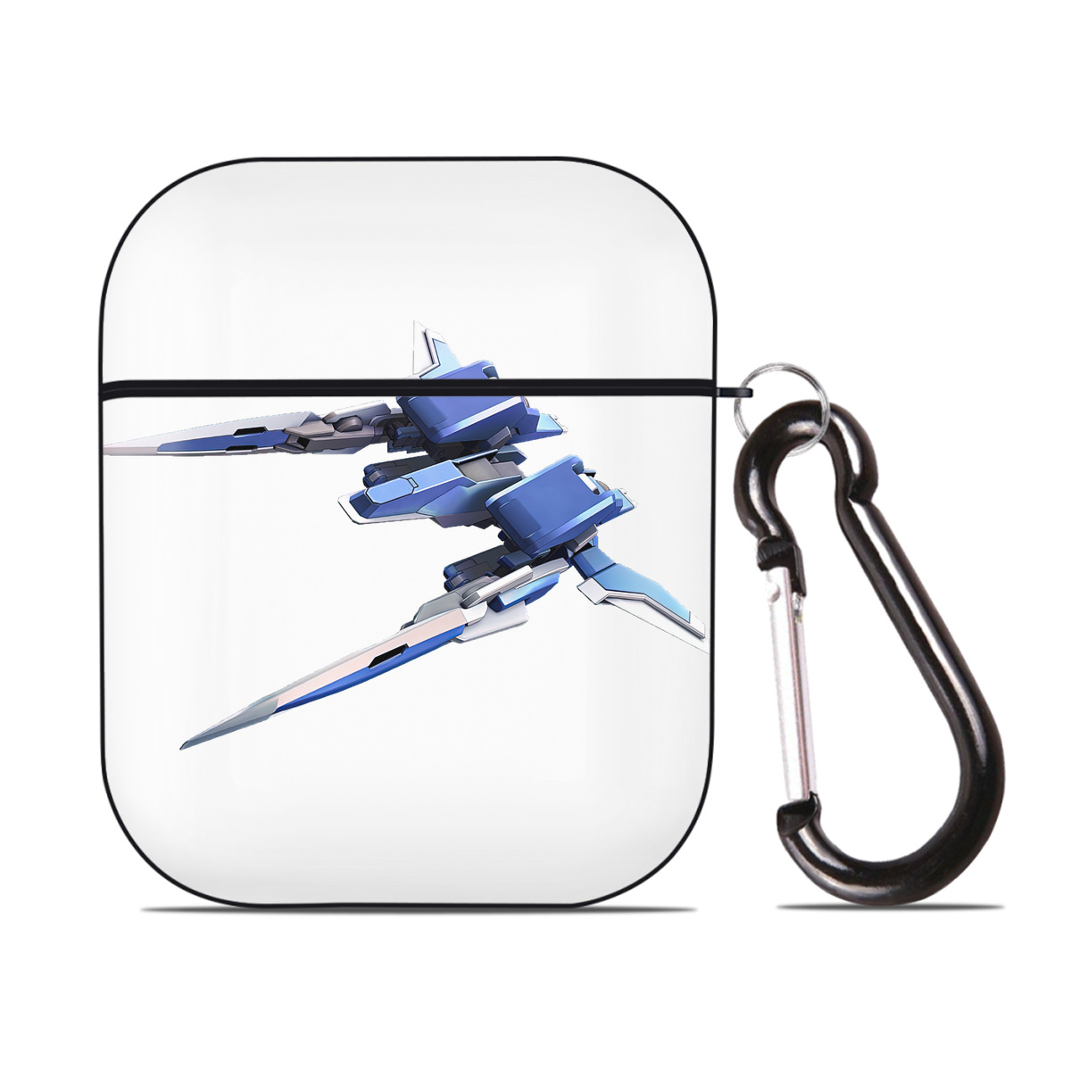 （画像用） 機動戦士ガンダム Mobile Suit Gundam AirPods 第2世代保護ケース ハードシェル ブラック 耐衝撃・防指紋・カラビナ付き