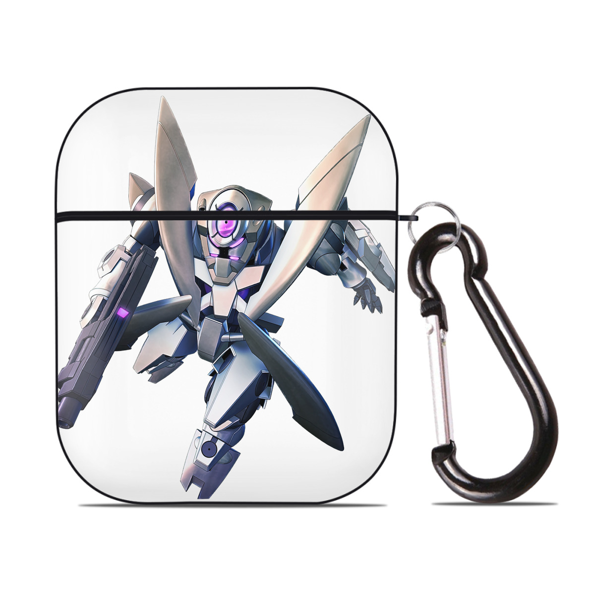（画像用） 機動戦士ガンダム Mobile Suit Gundam AirPods 第2世代保護ケース ハードシェル ブラック 耐衝撃・防指紋・カラビナ付き