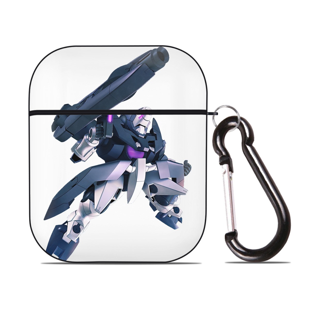 （画像用） 機動戦士ガンダム Mobile Suit Gundam AirPods 第2世代保護ケース ハードシェル ブラック 耐衝撃・防指紋・カラビナ付き