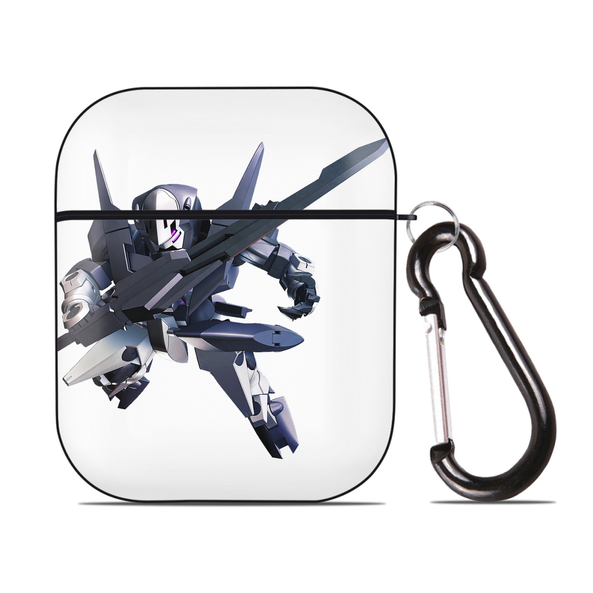 （画像用） 機動戦士ガンダム Mobile Suit Gundam AirPods 第2世代保護ケース ハードシェル ブラック 耐衝撃・防指紋・カラビナ付き