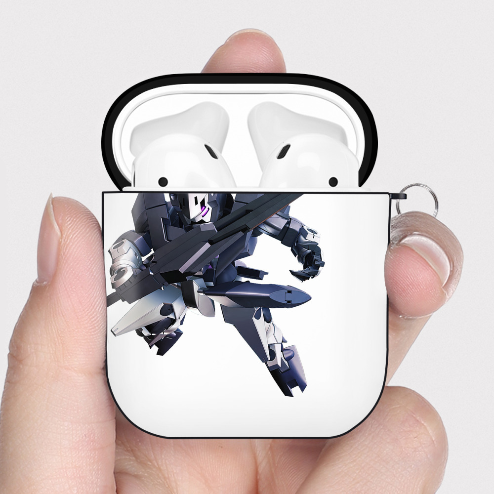 （画像用） 機動戦士ガンダム Mobile Suit Gundam AirPods 第2世代保護ケース ハードシェル ブラック 耐衝撃・防指紋・カラビナ付き