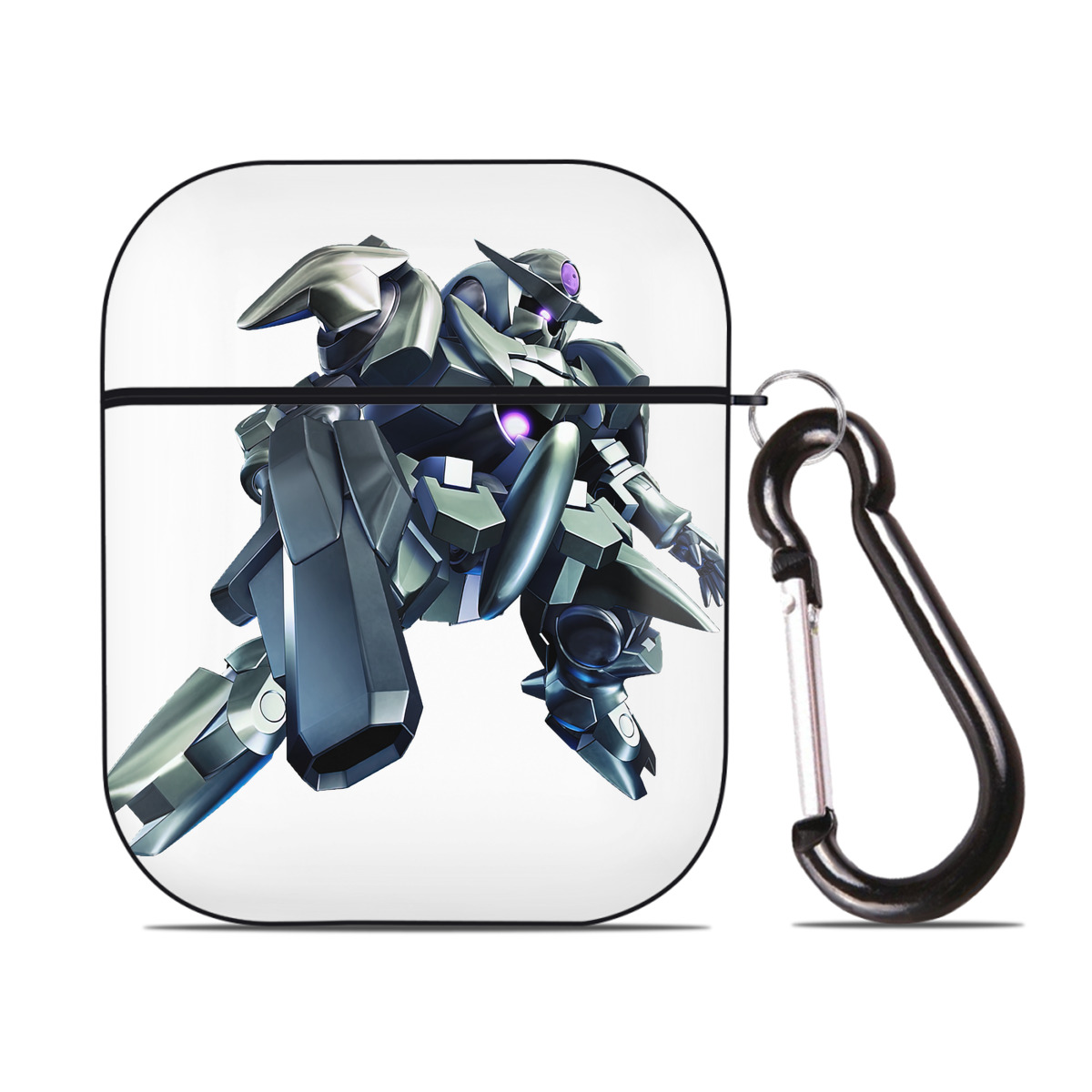 （画像用） 機動戦士ガンダム Mobile Suit Gundam AirPods 第2世代保護ケース ハードシェル ブラック 耐衝撃・防指紋・カラビナ付き