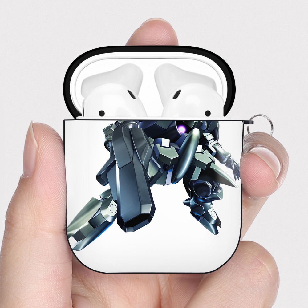 （画像用） 機動戦士ガンダム Mobile Suit Gundam AirPods 第2世代保護ケース ハードシェル ブラック 耐衝撃・防指紋・カラビナ付き
