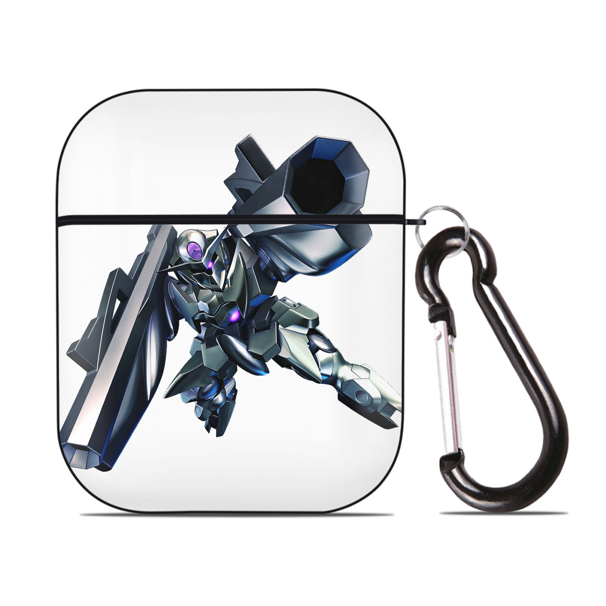 （画像用） 機動戦士ガンダム Mobile Suit Gundam AirPods 第2世代保護ケース ハードシェル ブラック 耐衝撃・防指紋・カラビナ付き