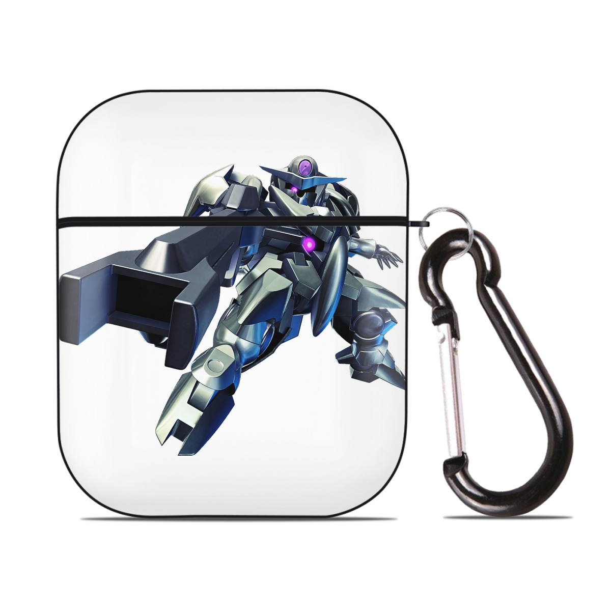 （画像用） 機動戦士ガンダム Mobile Suit Gundam AirPods 第2世代保護ケース ハードシェル ブラック 耐衝撃・防指紋・カラビナ付き