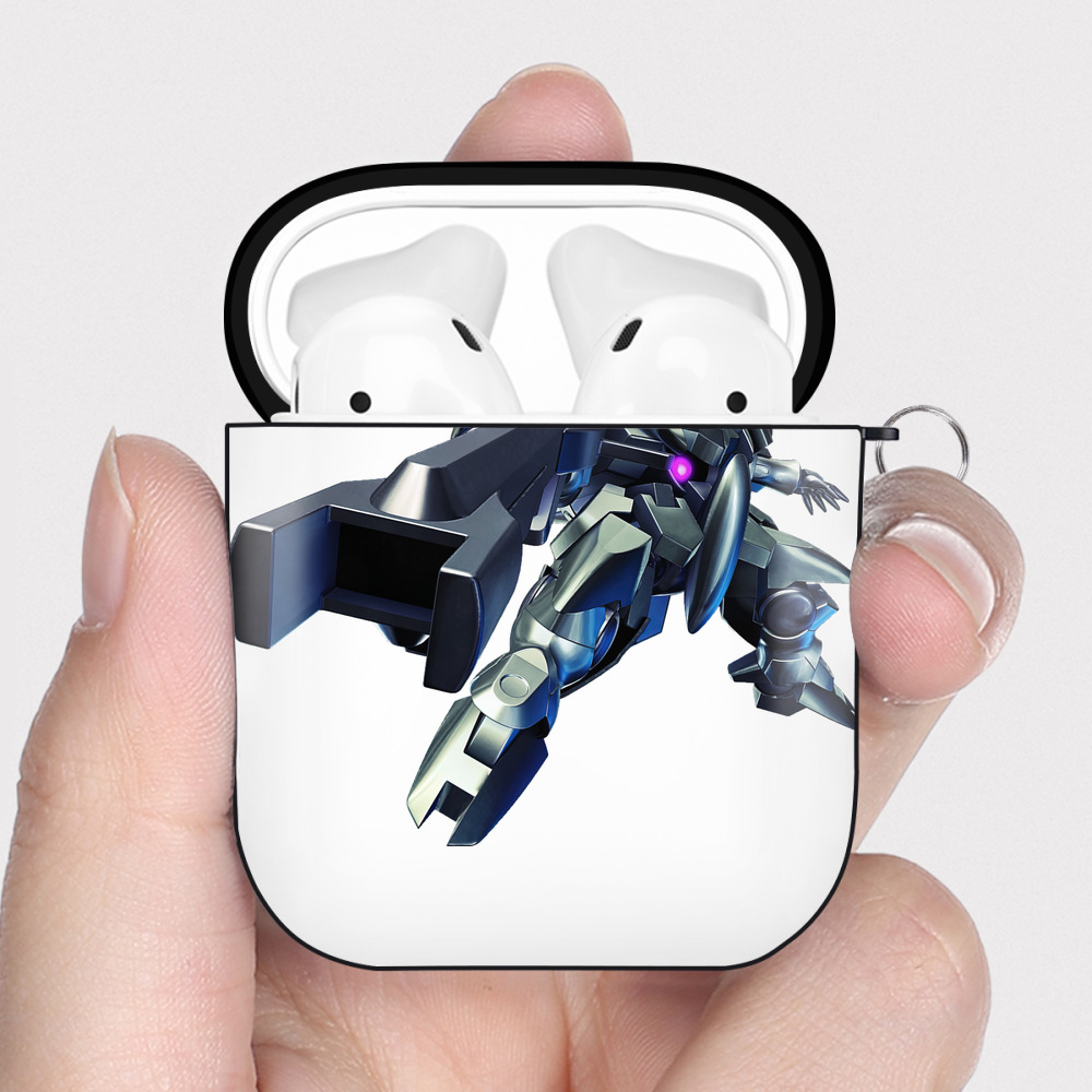 （画像用） 機動戦士ガンダム Mobile Suit Gundam AirPods 第2世代保護ケース ハードシェル ブラック 耐衝撃・防指紋・カラビナ付き