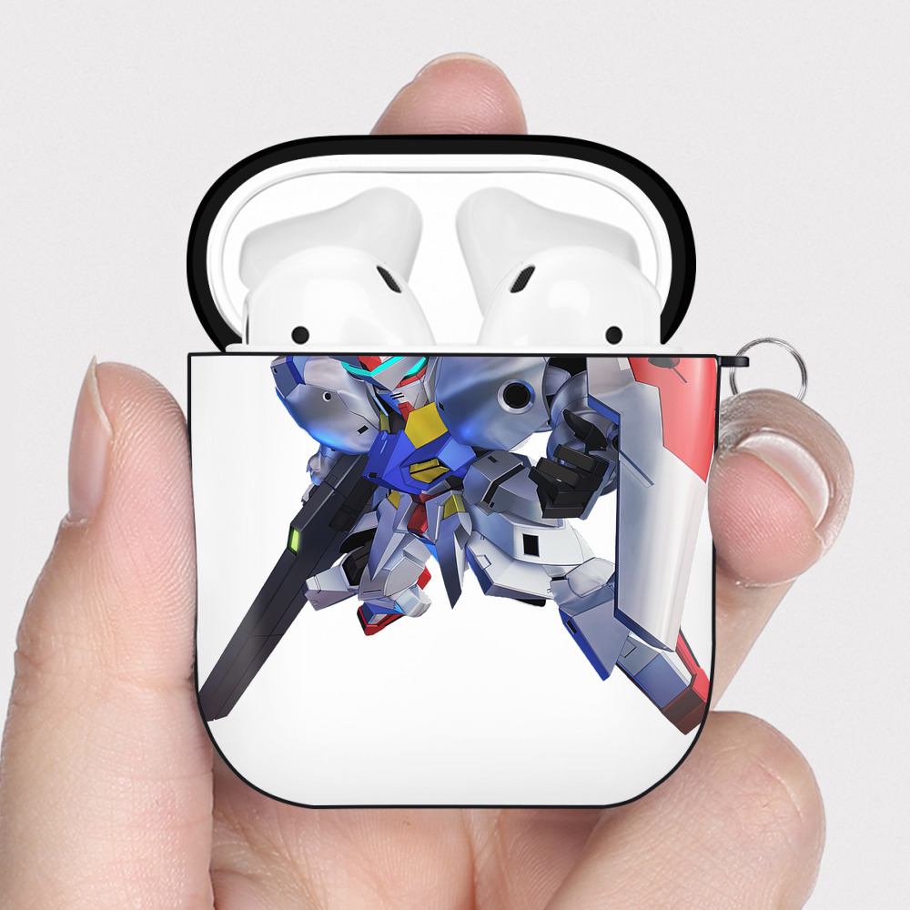 （画像用） 機動戦士ガンダム Mobile Suit Gundam AirPods 第2世代保護ケース ハードシェル ブラック 耐衝撃・防指紋・カラビナ付き
