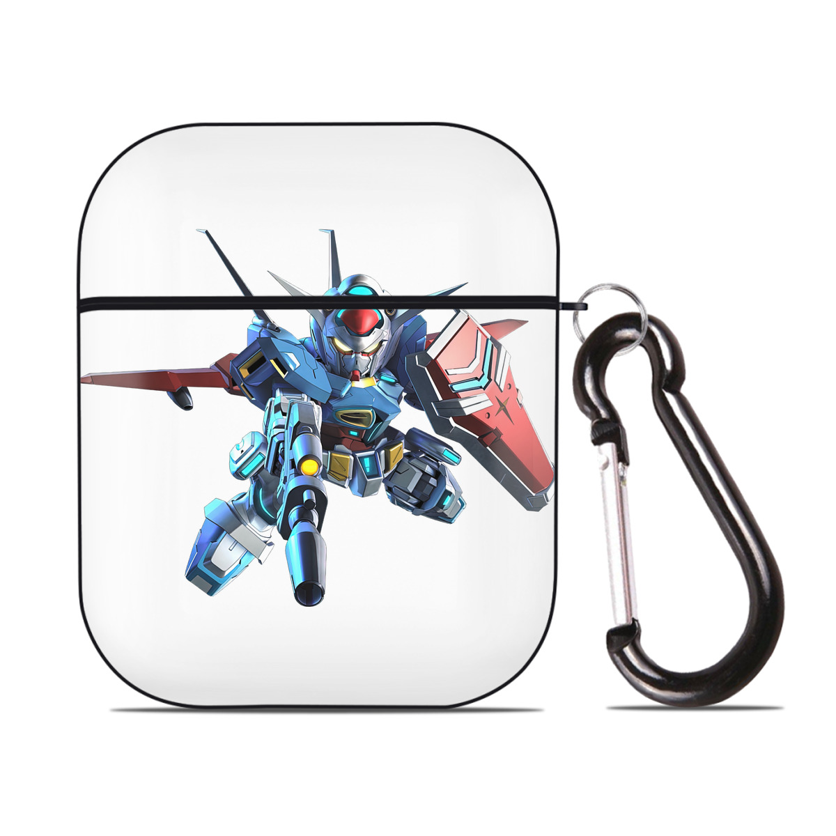 （画像用） 機動戦士ガンダム Mobile Suit Gundam AirPods 第2世代保護ケース ハードシェル ブラック 耐衝撃・防指紋・カラビナ付き