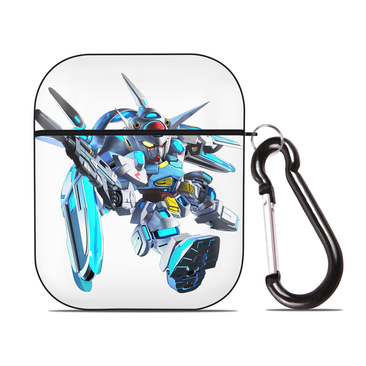 （画像用） 機動戦士ガンダム Mobile Suit Gundam AirPods 第2世代保護ケース ハードシェル ブラック 耐衝撃・防指紋・カラビナ付き