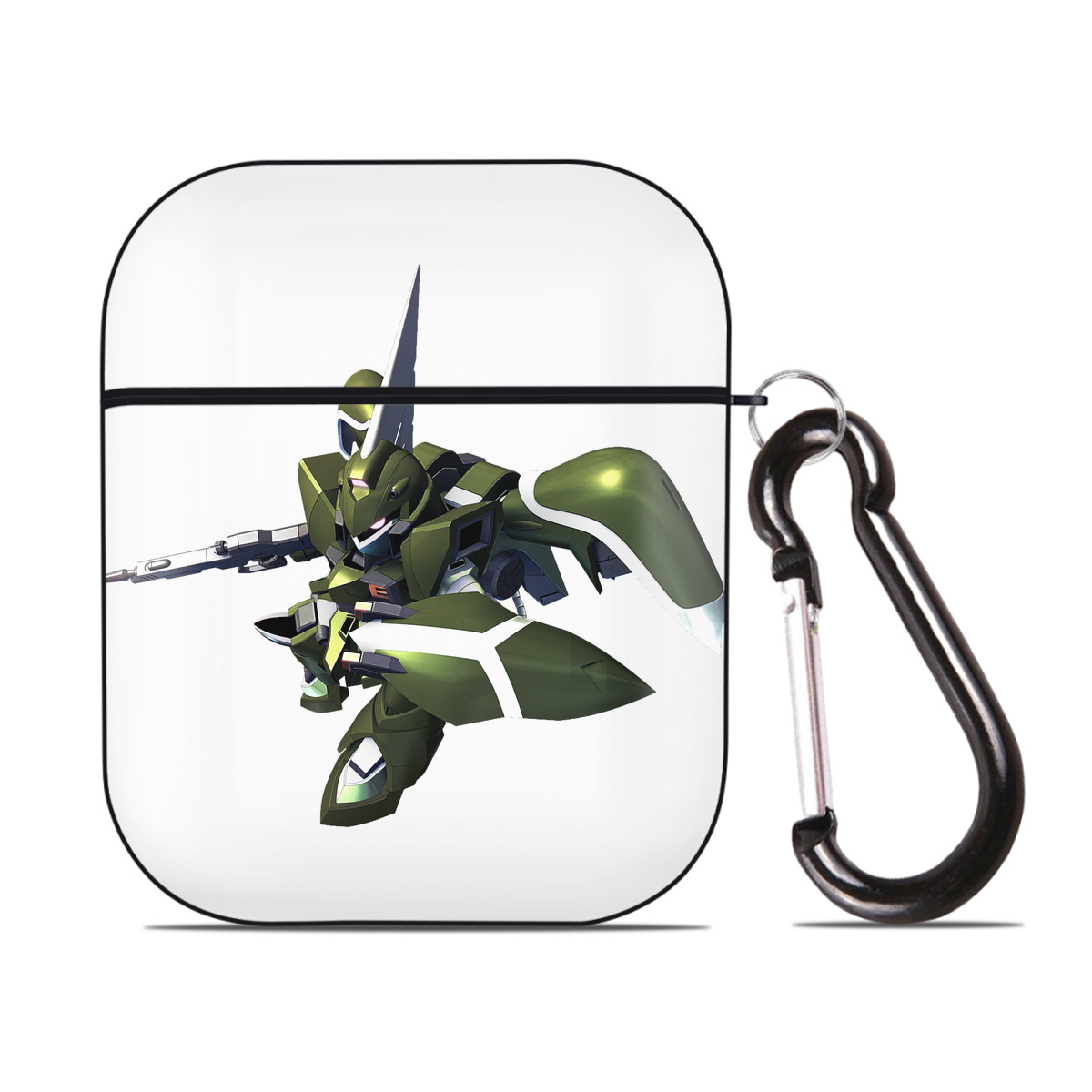 （画像用） 機動戦士ガンダム Mobile Suit Gundam AirPods 第2世代保護ケース ハードシェル ブラック 耐衝撃・防指紋・カラビナ付き
