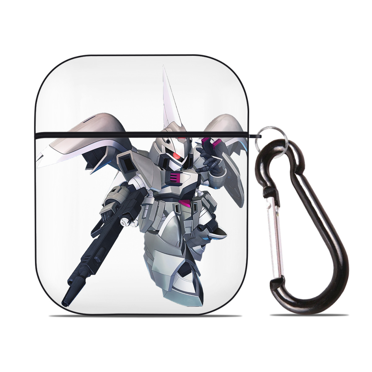 （画像用） 機動戦士ガンダム Mobile Suit Gundam AirPods 第2世代保護ケース ハードシェル ブラック 耐衝撃・防指紋・カラビナ付き