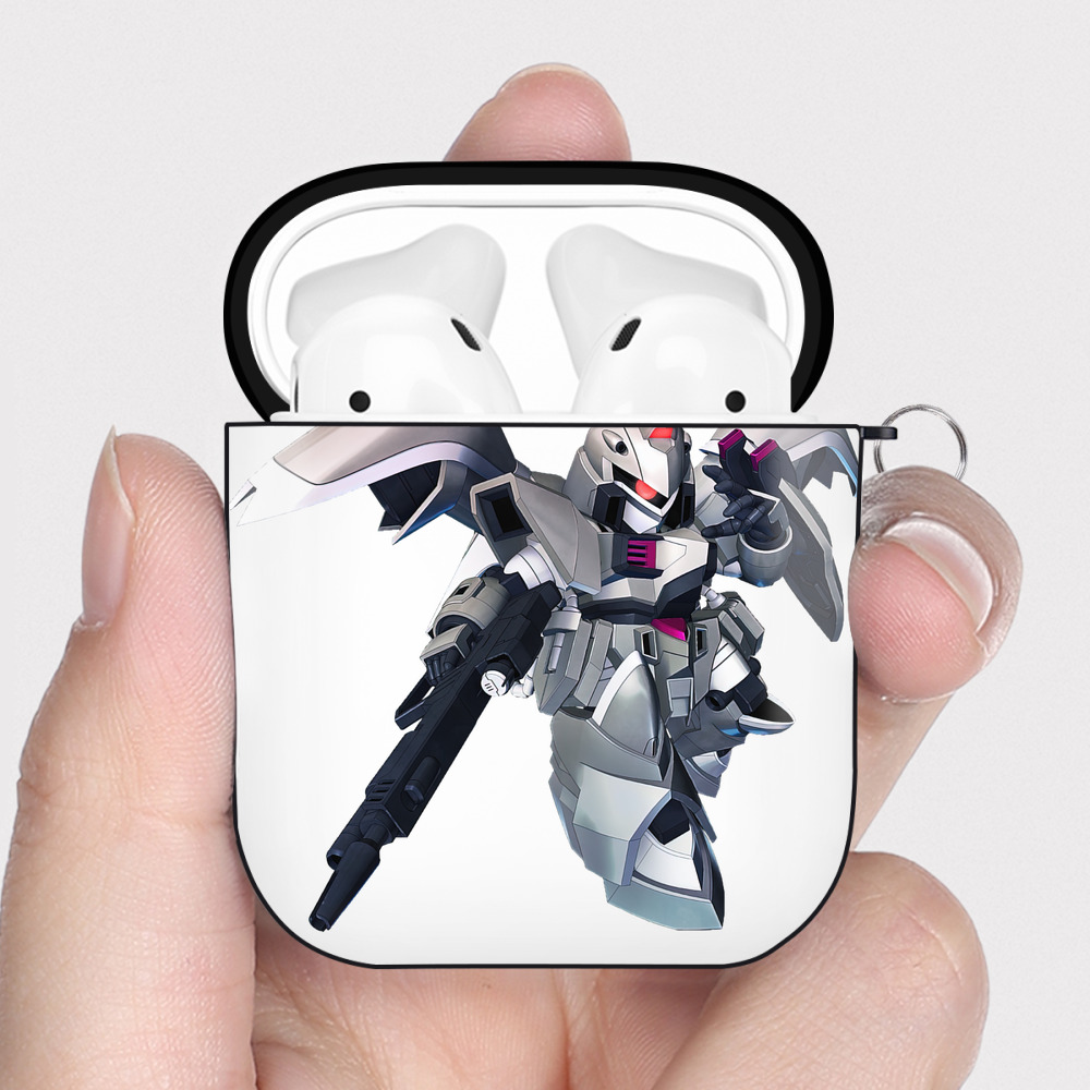 （画像用） 機動戦士ガンダム Mobile Suit Gundam AirPods 第2世代保護ケース ハードシェル ブラック 耐衝撃・防指紋・カラビナ付き
