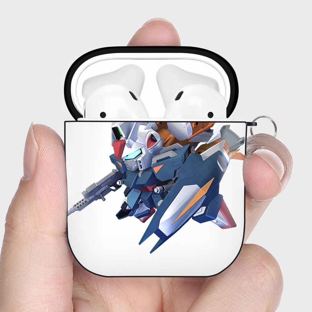 （画像用） 機動戦士ガンダム Mobile Suit Gundam AirPods 第2世代保護ケース ハードシェル ブラック 耐衝撃・防指紋・カラビナ付き