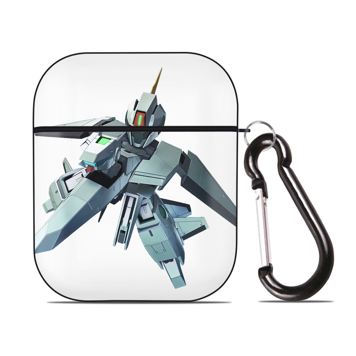 （画像用） 機動戦士ガンダム Mobile Suit Gundam AirPods 第2世代保護ケース ハードシェル ブラック 耐衝撃・防指紋・カラビナ付き