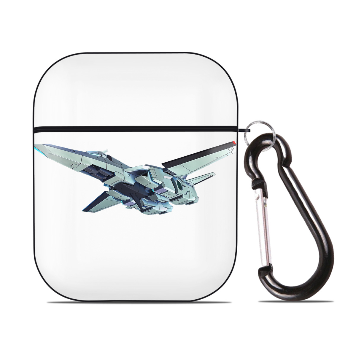 （画像用） 機動戦士ガンダム Mobile Suit Gundam AirPods 第2世代保護ケース ハードシェル ブラック 耐衝撃・防指紋・カラビナ付き