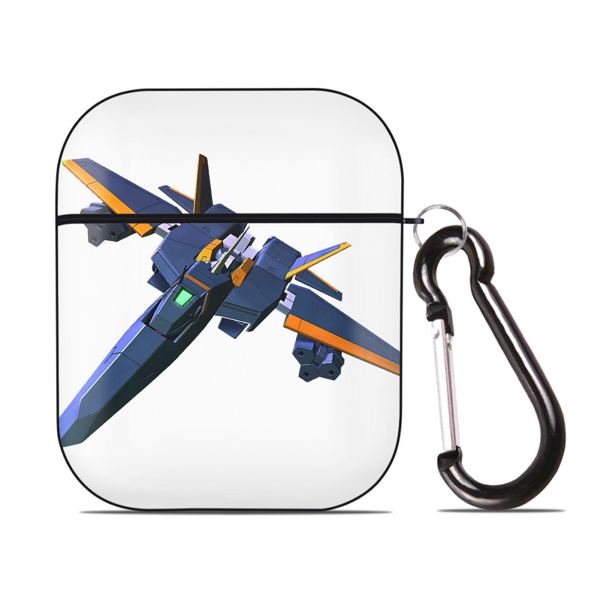 （画像用） 機動戦士ガンダム Mobile Suit Gundam AirPods 第2世代保護ケース ハードシェル ブラック 耐衝撃・防指紋・カラビナ付き