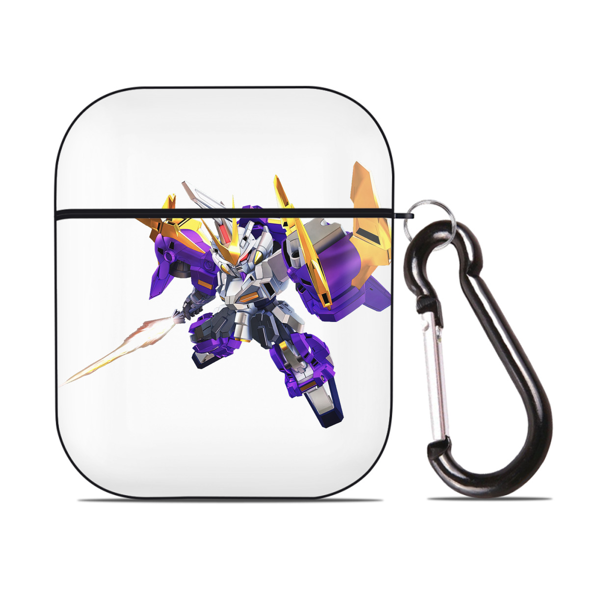 （画像用） 機動戦士ガンダム Mobile Suit Gundam AirPods 第2世代保護ケース ハードシェル ブラック 耐衝撃・防指紋・カラビナ付き
