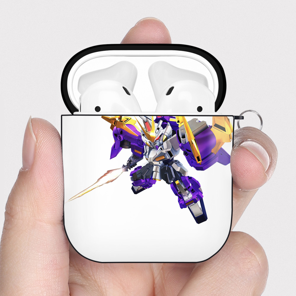 （画像用） 機動戦士ガンダム Mobile Suit Gundam AirPods 第2世代保護ケース ハードシェル ブラック 耐衝撃・防指紋・カラビナ付き