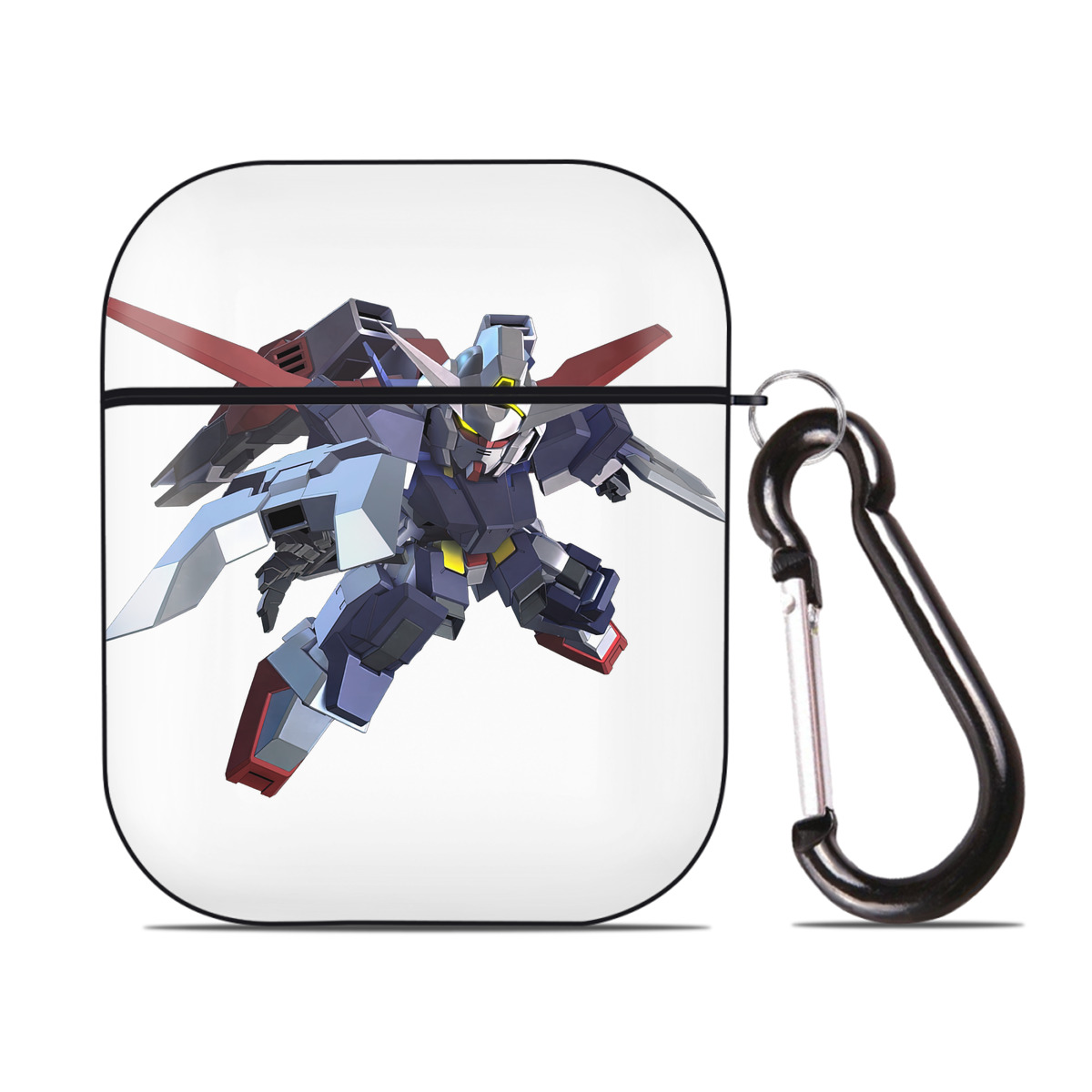 （画像用） 機動戦士ガンダム Mobile Suit Gundam AirPods 第2世代保護ケース ハードシェル ブラック 耐衝撃・防指紋・カラビナ付き
