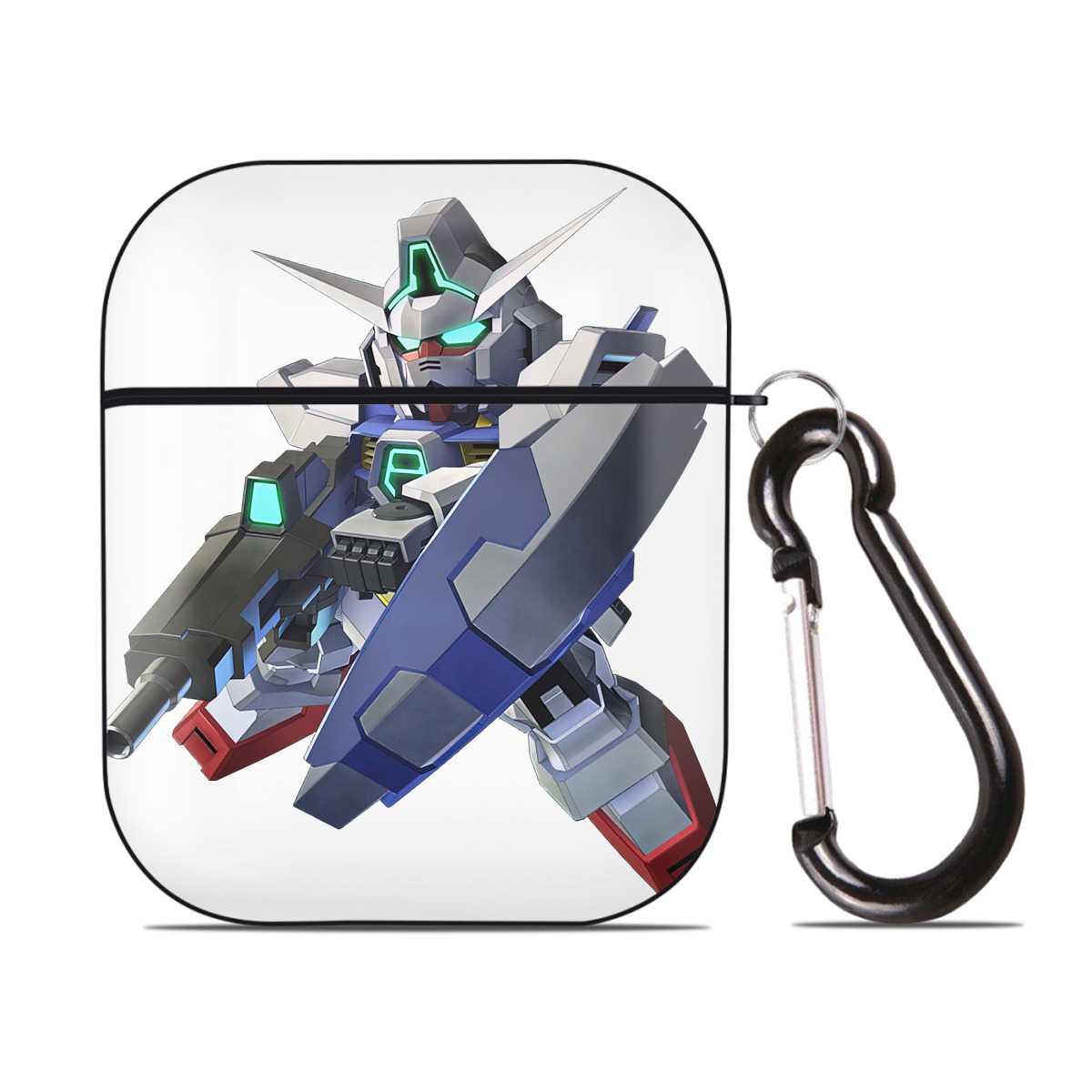 （画像用） 機動戦士ガンダム Mobile Suit Gundam AirPods 第2世代保護ケース ハードシェル ブラック 耐衝撃・防指紋・カラビナ付き