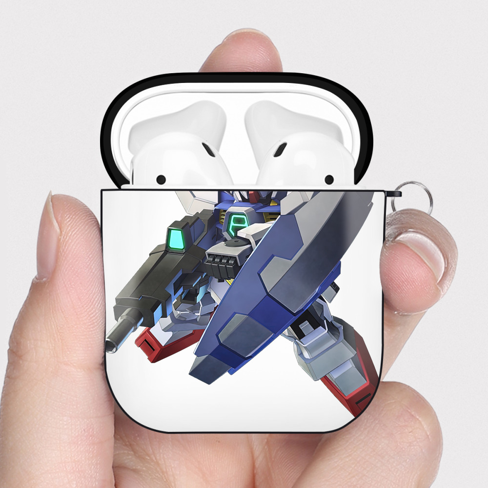 （画像用） 機動戦士ガンダム Mobile Suit Gundam AirPods 第2世代保護ケース ハードシェル ブラック 耐衝撃・防指紋・カラビナ付き