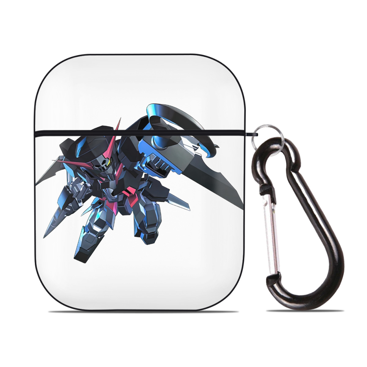 （画像用） 機動戦士ガンダム Mobile Suit Gundam AirPods 第2世代保護ケース ハードシェル ブラック 耐衝撃・防指紋・カラビナ付き