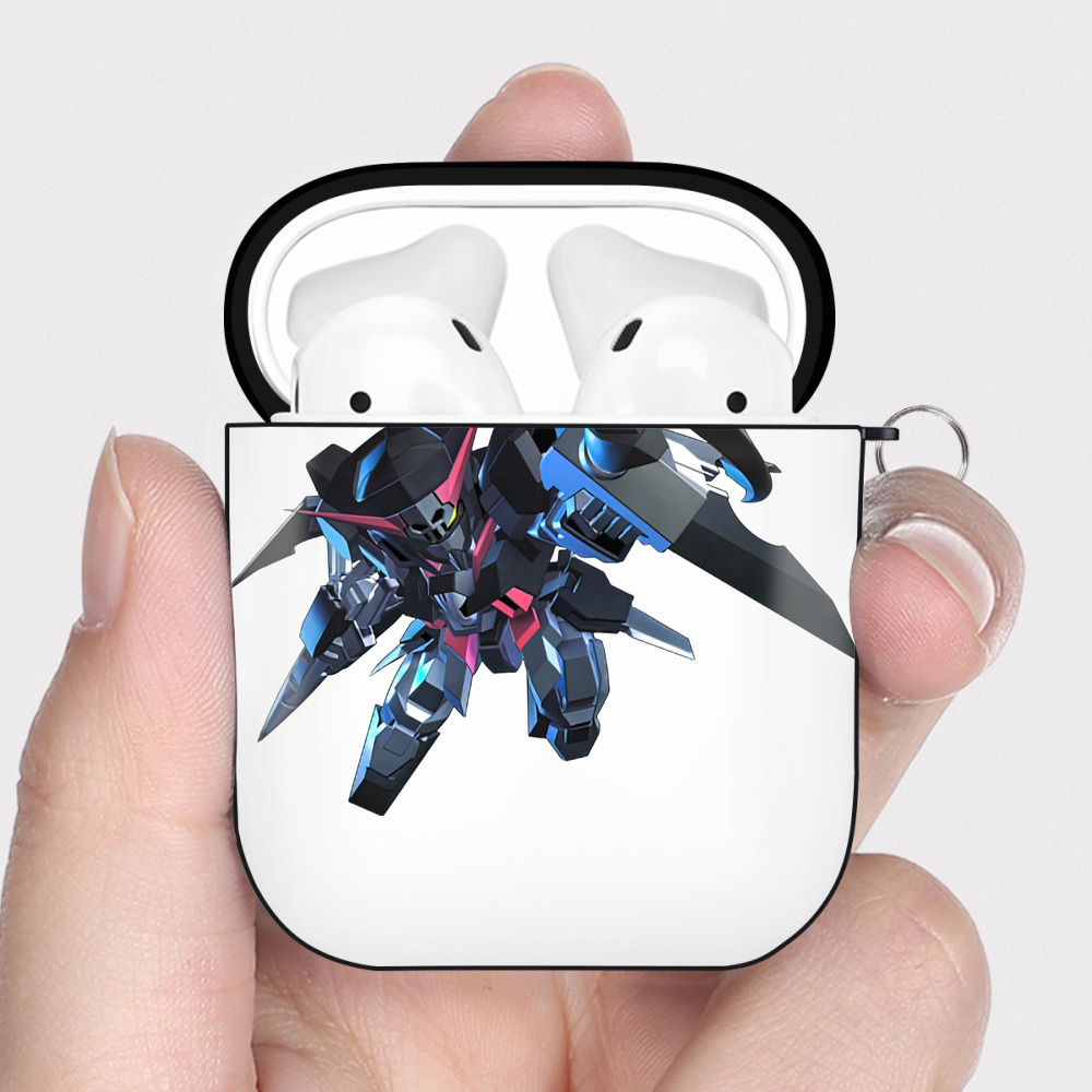（画像用） 機動戦士ガンダム Mobile Suit Gundam AirPods 第2世代保護ケース ハードシェル ブラック 耐衝撃・防指紋・カラビナ付き
