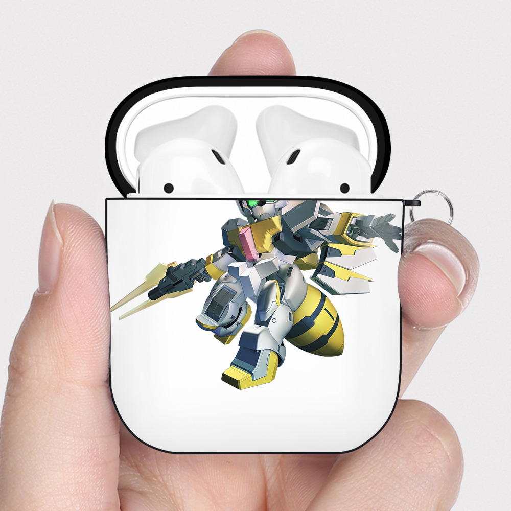 （画像用） 機動戦士ガンダム Mobile Suit Gundam AirPods 第2世代保護ケース ハードシェル ブラック 耐衝撃・防指紋・カラビナ付き