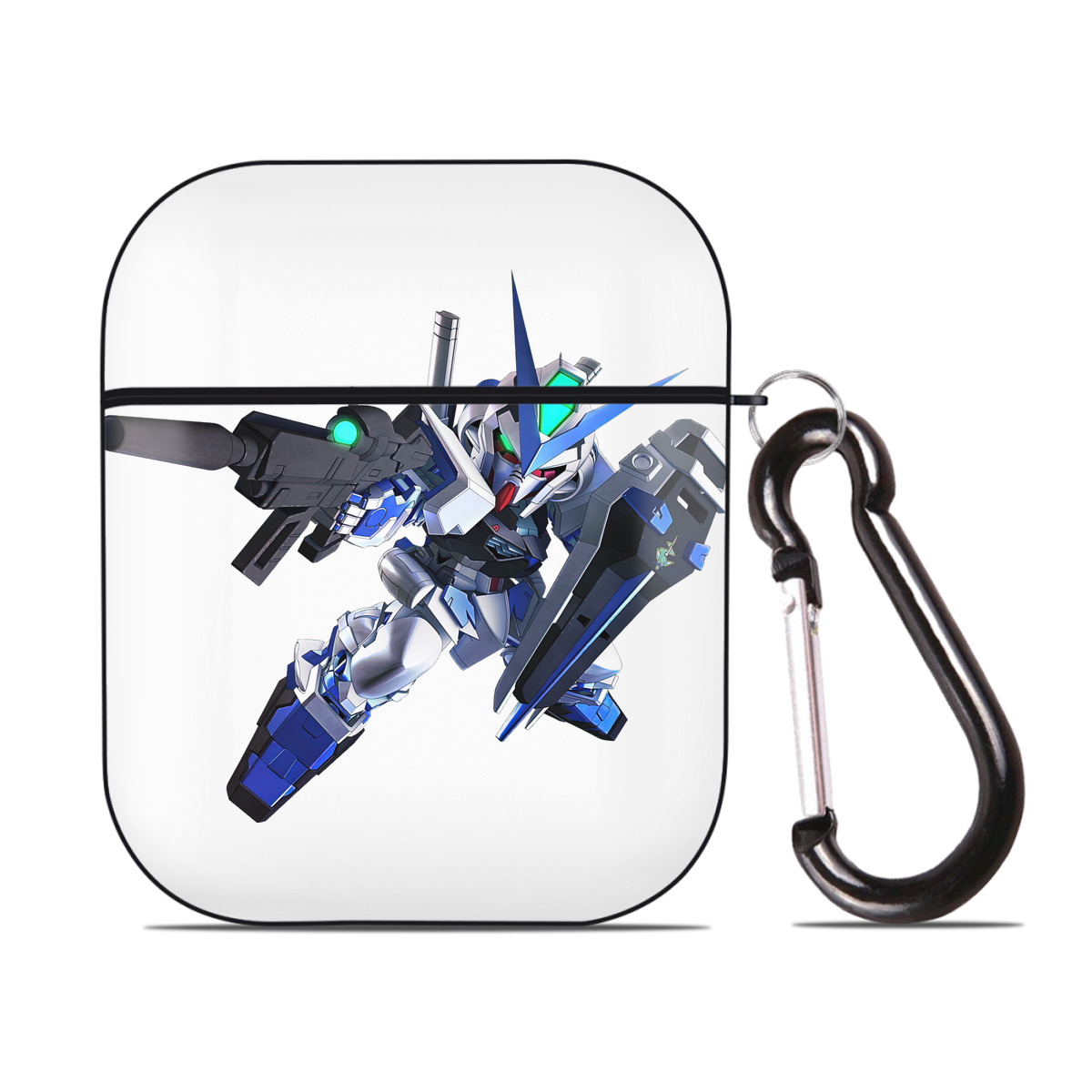 （画像用） 機動戦士ガンダム Mobile Suit Gundam AirPods 第2世代保護ケース ハードシェル ブラック 耐衝撃・防指紋・カラビナ付き