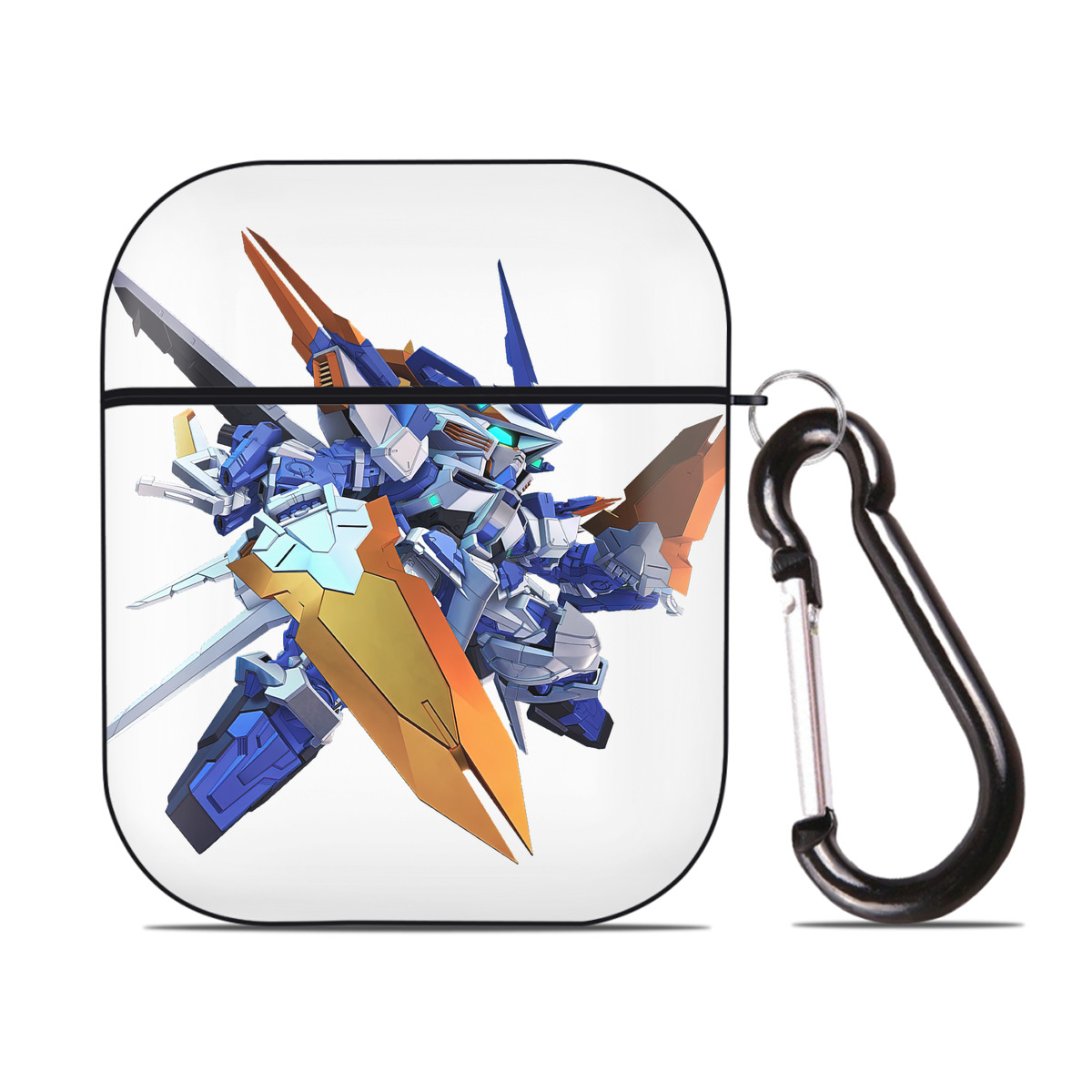 （画像用） 機動戦士ガンダム Mobile Suit Gundam AirPods 第2世代保護ケース ハードシェル ブラック 耐衝撃・防指紋・カラビナ付き